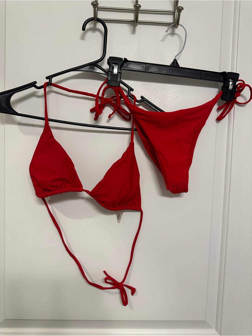 Red String Triangle Bikini Set